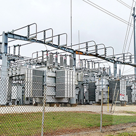 high-voltage transformer substation